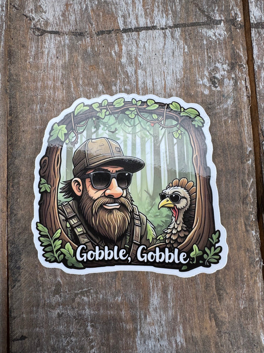 Gobble, Gobble Cool Turkey Sticker